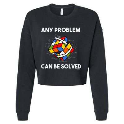 Rubik's Cube Magic Cube Retro Rubi Vintage Nerd Cropped Pullover Crew