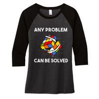 Rubik's Cube Magic Cube Retro Rubi Vintage Nerd Women's Tri-Blend 3/4-Sleeve Raglan Shirt