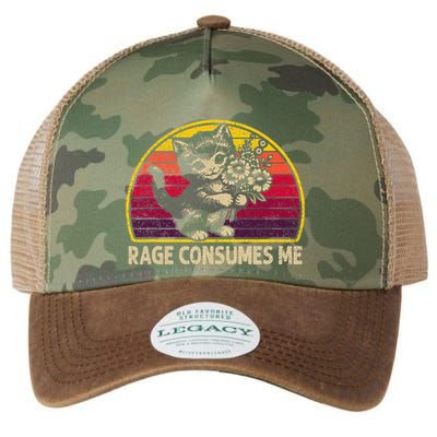 Rage Consumes Me Funny Cat Humor Joke Legacy Tie Dye Trucker Hat