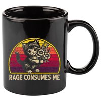 Rage Consumes Me Funny Cat Humor Joke 11oz C Handle Ceramic Mug