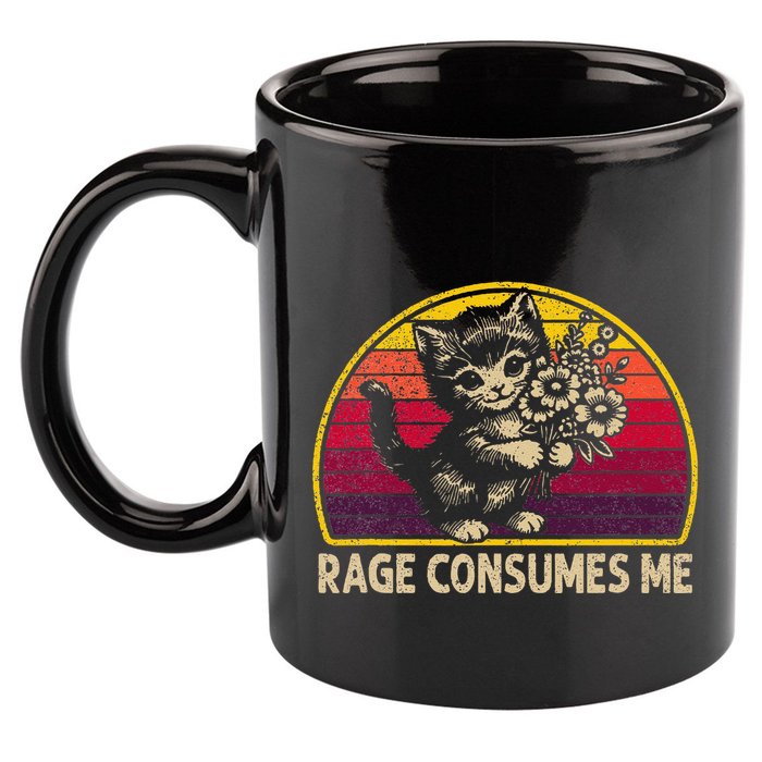 Rage Consumes Me Funny Cat Humor Joke 11oz C Handle Ceramic Mug