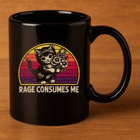 Rage Consumes Me Funny Cat Humor Joke 11oz C Handle Ceramic Mug