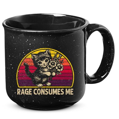 Rage Consumes Me Funny Cat Humor Joke 15oz Campfire Ceramic Mug