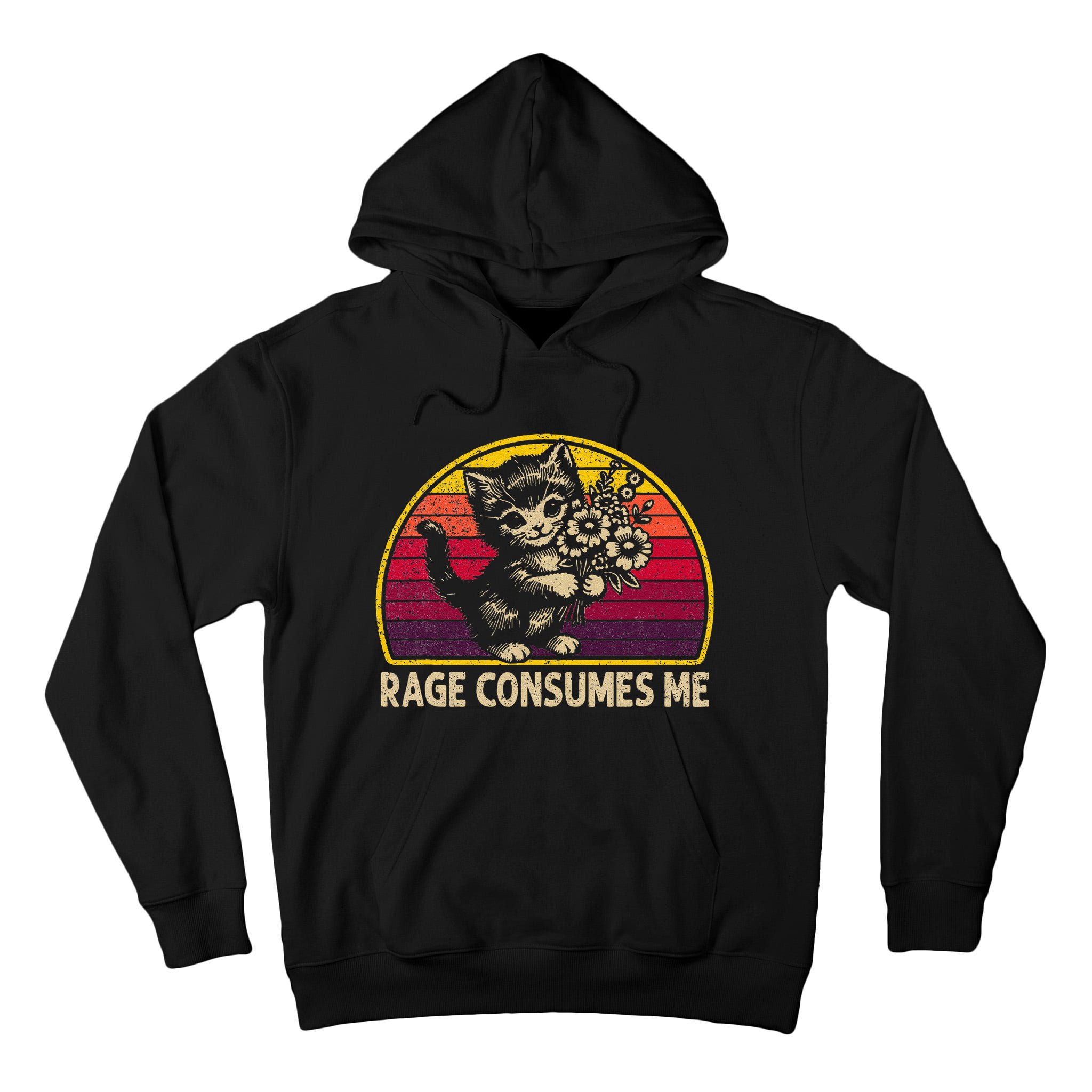 Rage Consumes Me Funny Cat Humor Joke Tall Hoodie