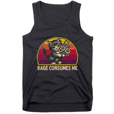 Rage Consumes Me Funny Cat Humor Joke Tank Top