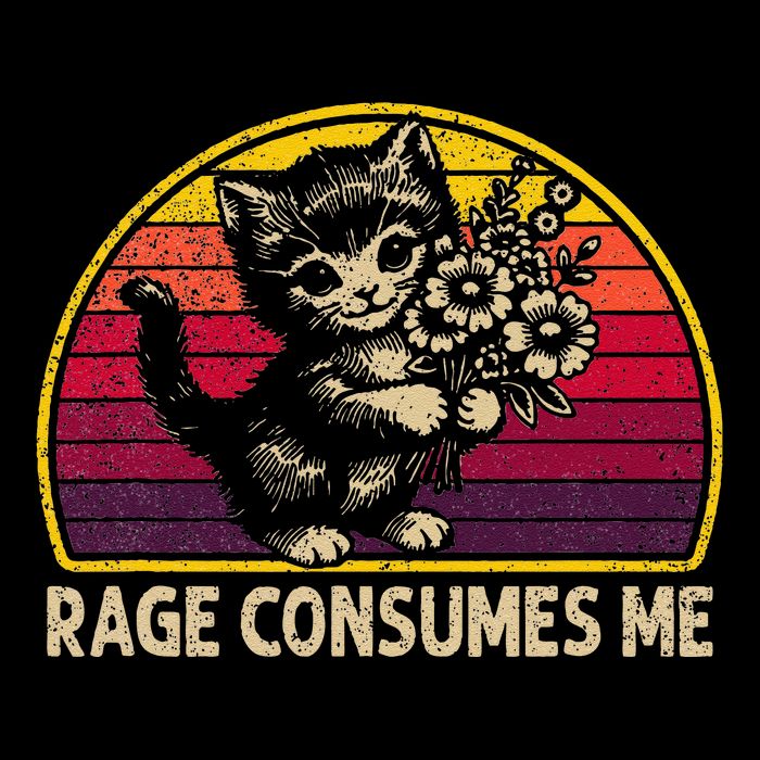 Rage Consumes Me Funny Cat Humor Joke Tank Top