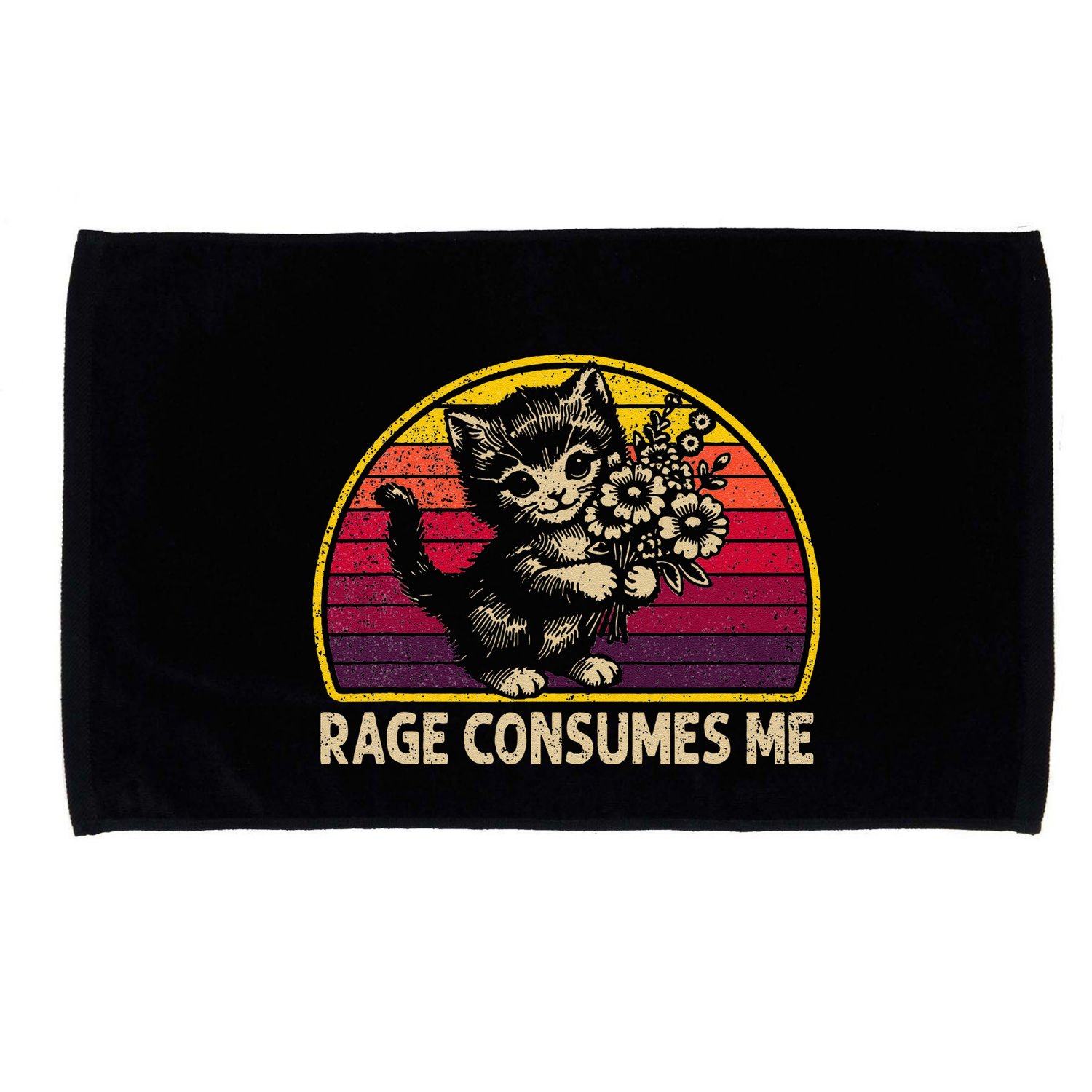 Rage Consumes Me Funny Cat Humor Joke Microfiber Hand Towel