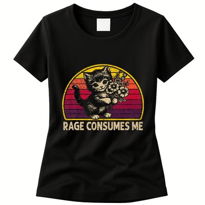 Rage Consumes Me Funny Cat Humor Joke Womens T-Shirt