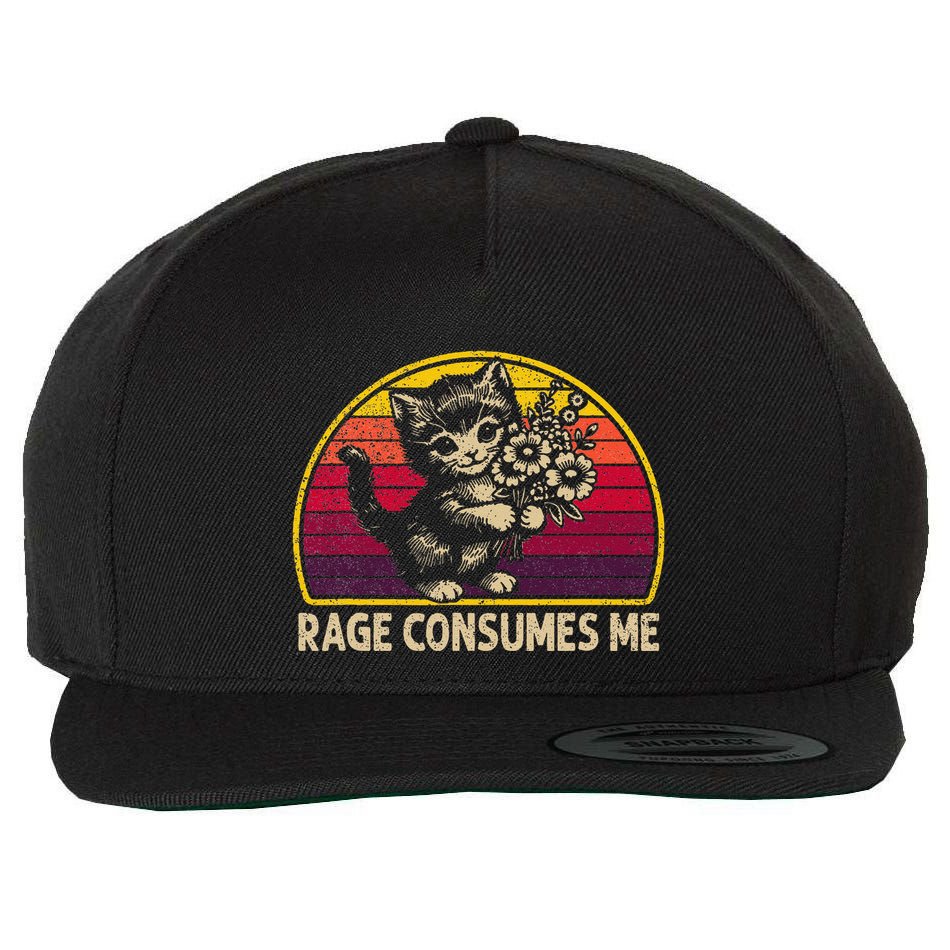 Rage Consumes Me Funny Cat Humor Joke Wool Snapback Cap