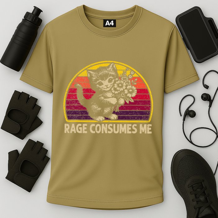Rage Consumes Me Funny Cat Humor Joke Cooling Performance Crew T-Shirt