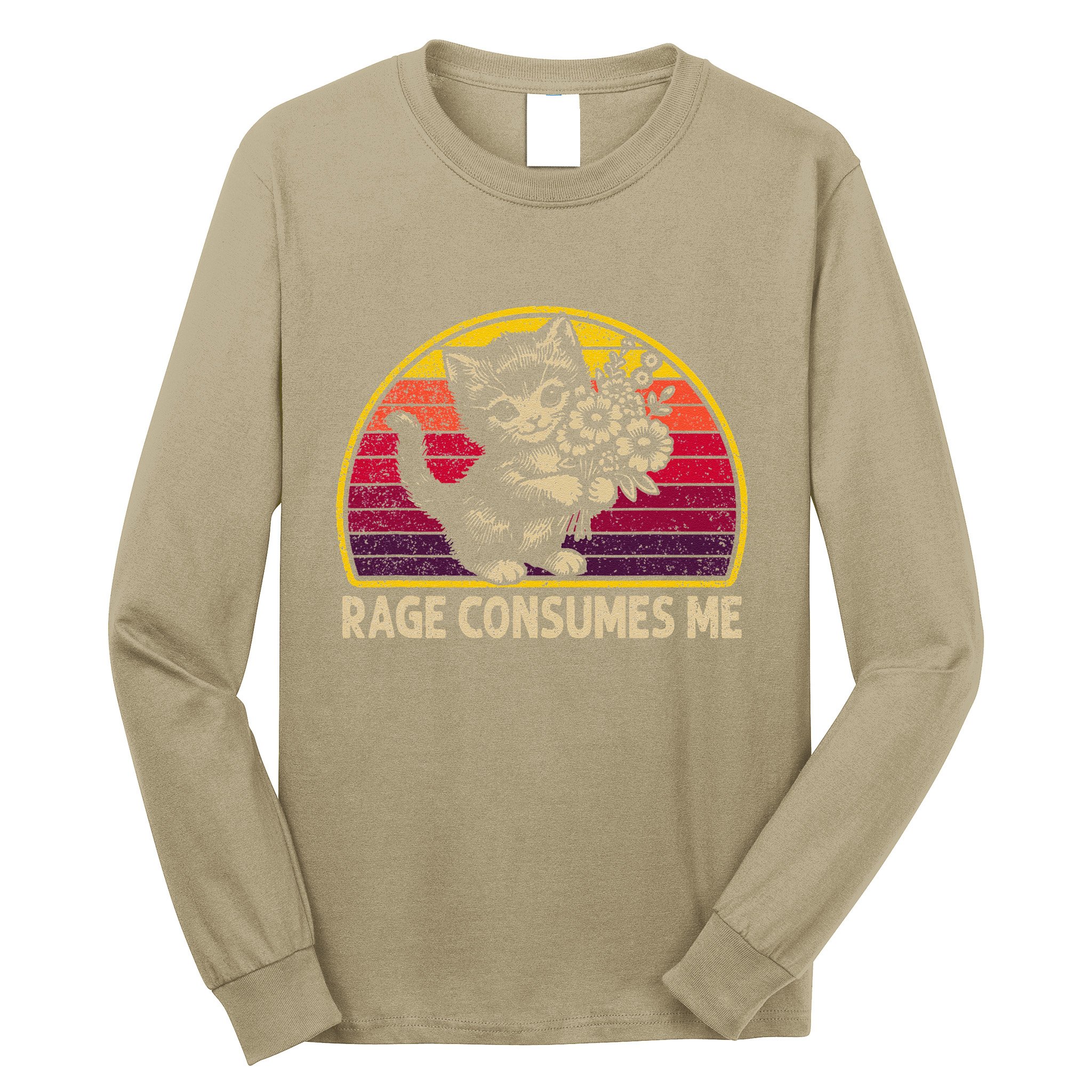 Rage Consumes Me Funny Cat Humor Joke Long Sleeve Shirt