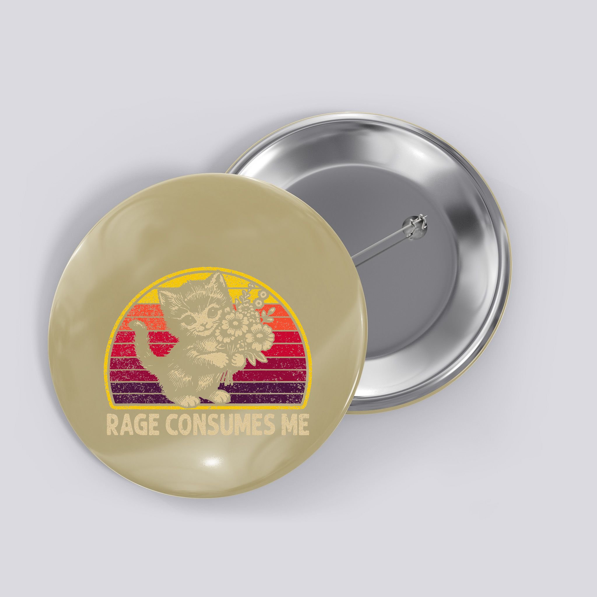 Rage Consumes Me Funny Cat Humor Joke Button