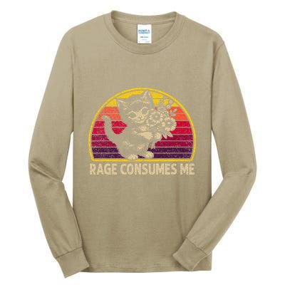 Rage Consumes Me Funny Cat Humor Joke Tall Long Sleeve T-Shirt