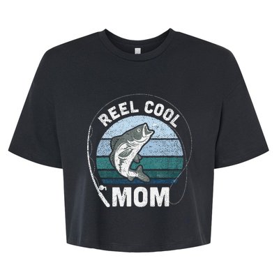 Reel Cool Mom Fishing Mothers Day Bella+Canvas Jersey Crop Tee