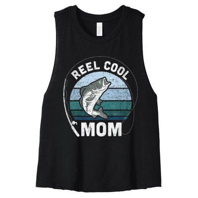 Reel Cool Mom Fishing Mothers Day Women's Racerback Cropped Tank