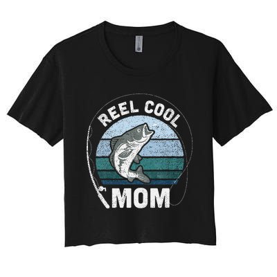 Reel Cool Mom Fishing Mothers Day Women's Crop Top Tee