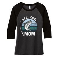 Reel Cool Mom Fishing Mothers Day Women's Tri-Blend 3/4-Sleeve Raglan Shirt