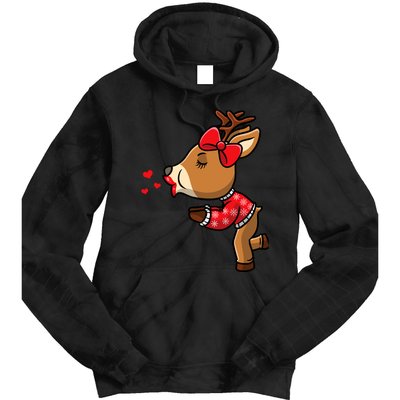 Reindeer Christmas Matching Couple Tie Dye Hoodie