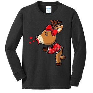 Reindeer Christmas Matching Couple Kids Long Sleeve Shirt