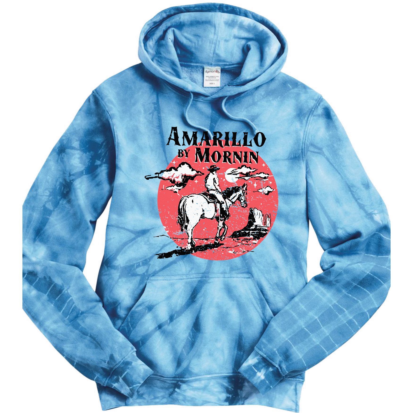 Retro Country Music Amarillo By Morning Western Cowboy Gift Tie Dye Hoodie
