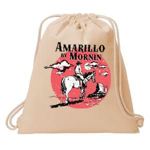 Retro Country Music Amarillo By Morning Western Cowboy Gift Drawstring Bag