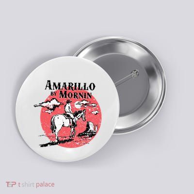 Retro Country Music Amarillo By Morning Western Cowboy Gift Button