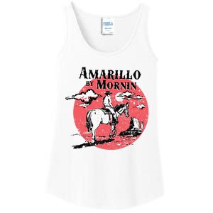 Retro Country Music Amarillo By Morning Western Cowboy Gift Ladies Essential Tank