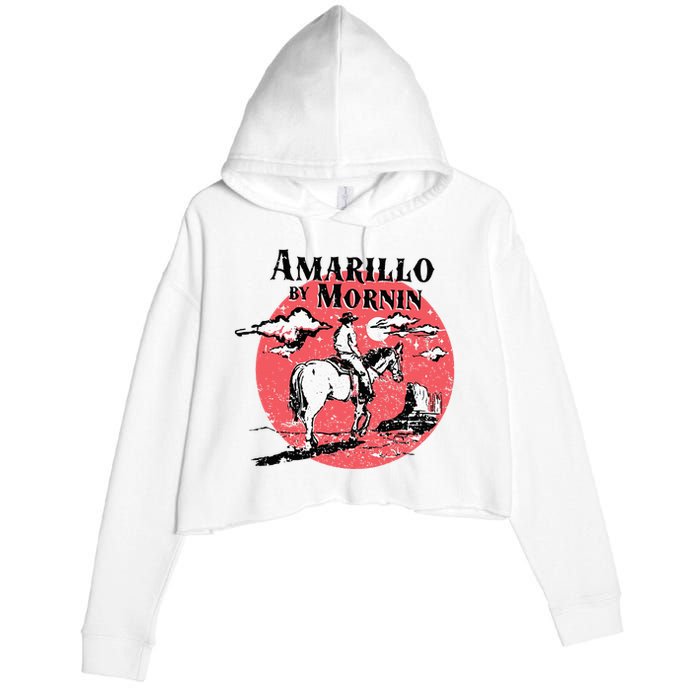 Retro Country Music Amarillo By Morning Western Cowboy Gift Crop Fleece Hoodie