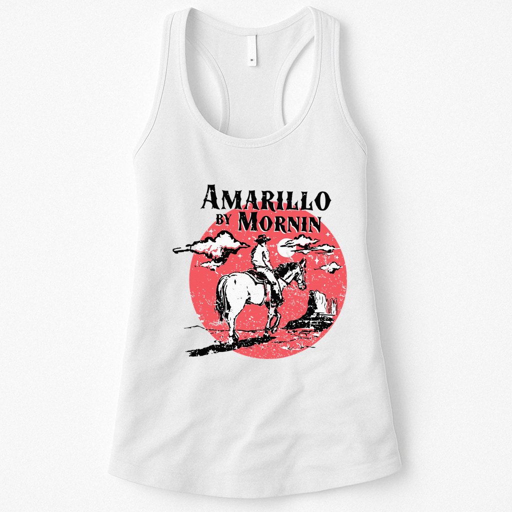 Retro Country Music Amarillo By Morning Western Cowboy Gift Womens Tank Top
