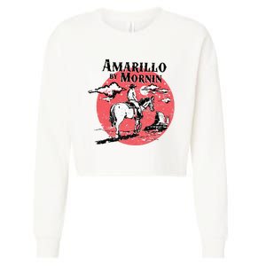 Retro Country Music Amarillo By Morning Western Cowboy Gift Cropped Pullover Crew