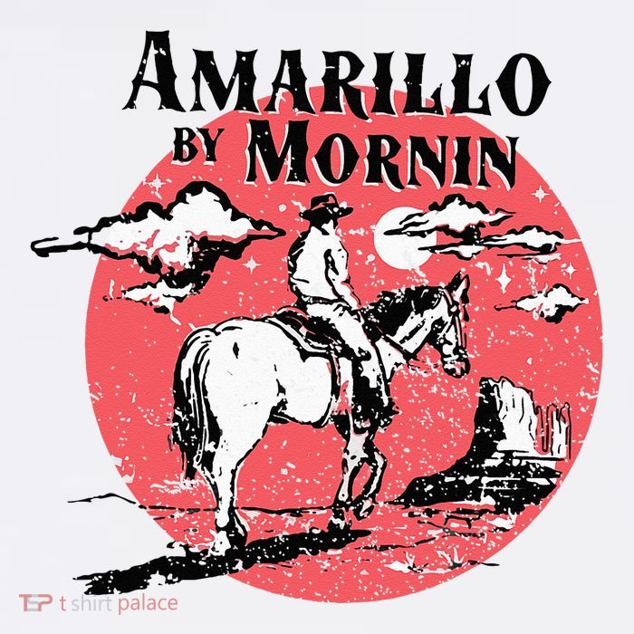 Retro Country Music Amarillo By Morning Western Cowboy Gift Women's V-Neck T-Shirt