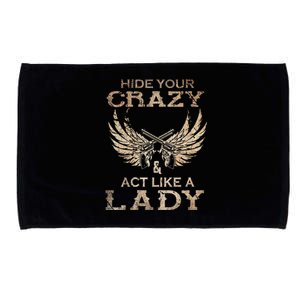 Retro Country Music Art Hide Your Crazy And Act Like A Lady Microfiber Hand Towel