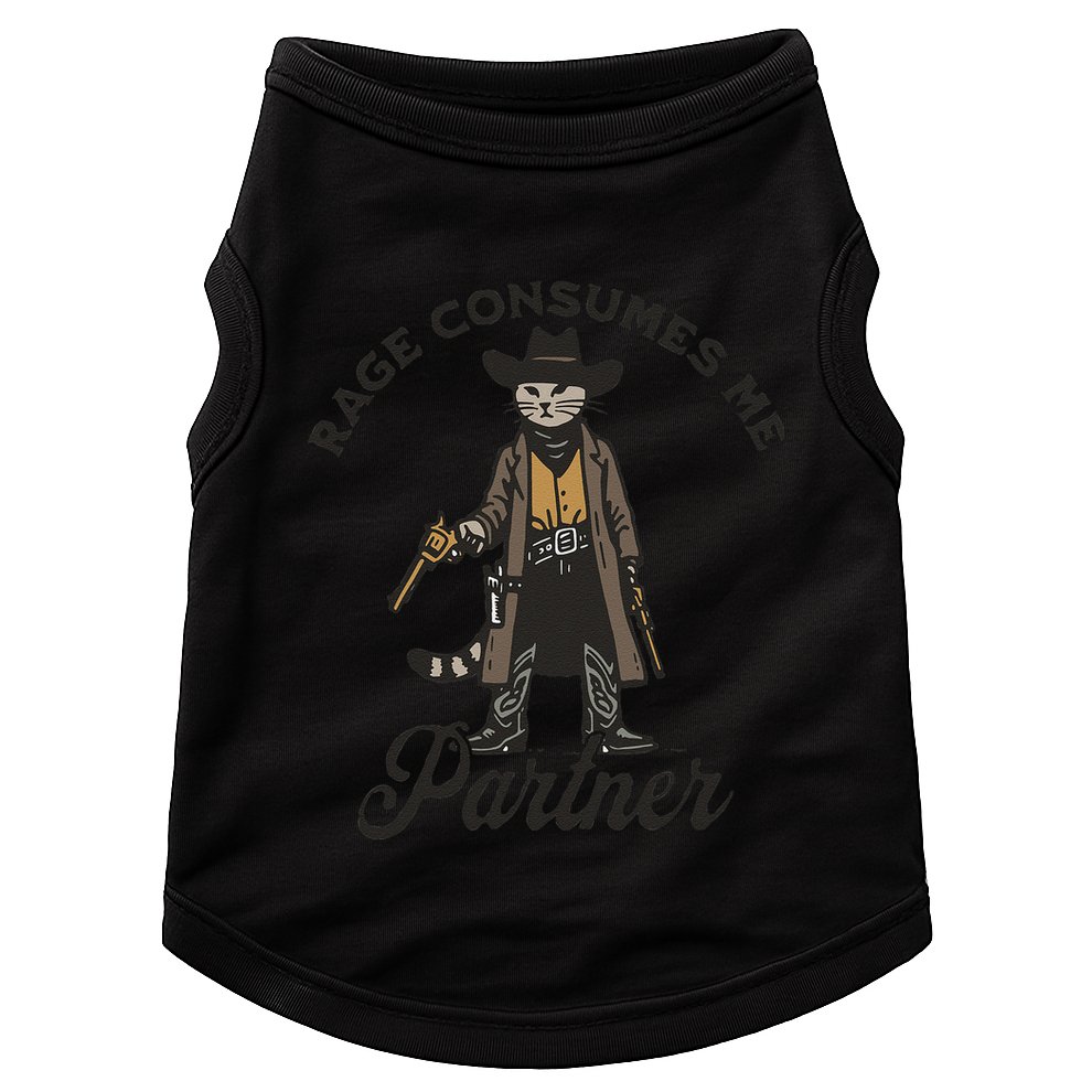 Rage Consumes Me Partner Funny Western Cowboy Cat Doggie Tank