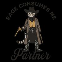 Rage Consumes Me Partner Funny Western Cowboy Cat Zip Tote Bag