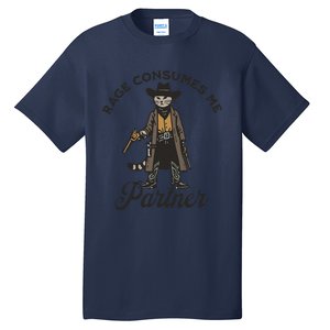 Rage Consumes Me Partner Funny Western Cowboy Cat Tall T-Shirt