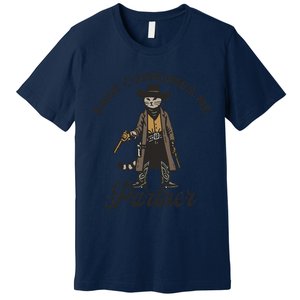 Rage Consumes Me Partner Funny Western Cowboy Cat Premium T-Shirt