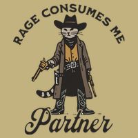 Rage Consumes Me Partner Funny Western Cowboy Cat Cooling Performance Crew T-Shirt