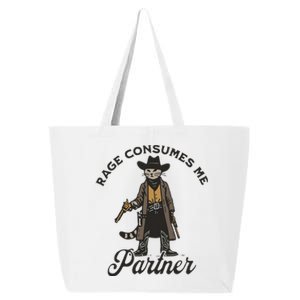 Rage Consumes Me Partner Funny Western Cowboy Cat 25L Jumbo Tote