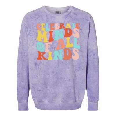 Retro Celebrate Minds Of All Kinds Colorblast Crewneck Sweatshirt