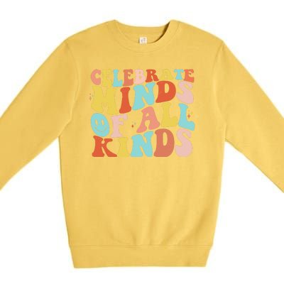 Retro Celebrate Minds Of All Kinds Premium Crewneck Sweatshirt