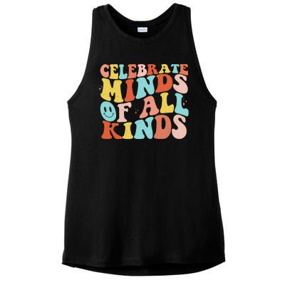 Retro Celebrate Minds Of All Kinds Ladies PosiCharge Tri-Blend Wicking Tank