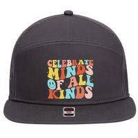 Retro Celebrate Minds Of All Kinds 7 Panel Mesh Trucker Snapback Hat