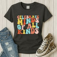 Retro Celebrate Minds Of All Kinds Womens T-Shirt