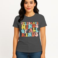 Retro Celebrate Minds Of All Kinds Womens T-Shirt