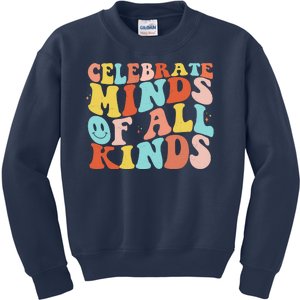 Retro Celebrate Minds Of All Kinds Kids Sweatshirt