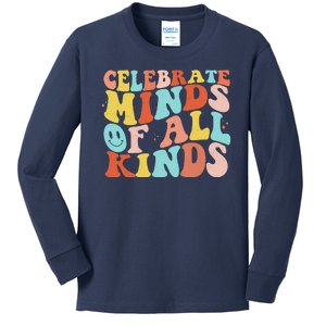 Retro Celebrate Minds Of All Kinds Kids Long Sleeve Shirt