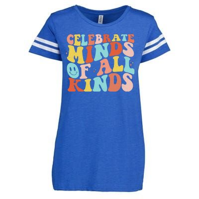 Retro Celebrate Minds Of All Kinds Enza Ladies Jersey Football T-Shirt