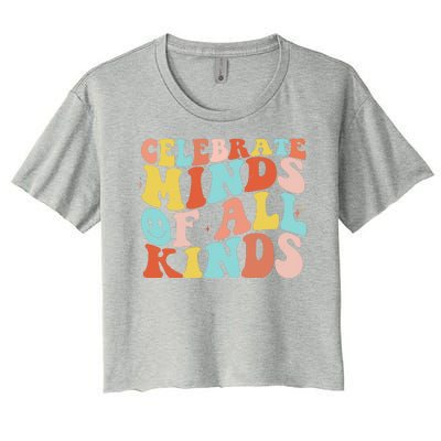 Retro Celebrate Minds Of All Kinds Women's Crop Top Tee