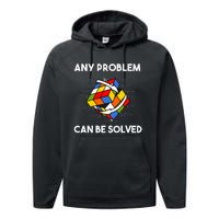 Rubik's Cube Magic Cube Retro Rubi Vintage Nerd Performance Fleece Hoodie