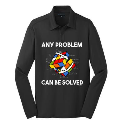 Rubik's Cube Magic Cube Retro Rubi Vintage Nerd Silk Touch Performance Long Sleeve Polo